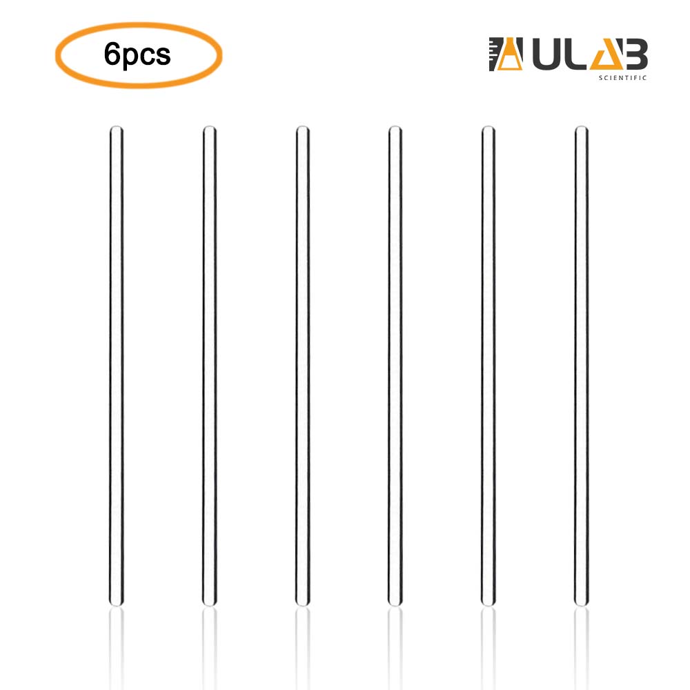 ULAB Scientific Glass Stirring Rods, Length 300mm, Dia.5mm, Glass Material, Pack of 6, UMP1002