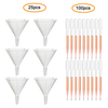 ULAB Scientific Disposable Plastic funnel and Transfer pipette set, 25pcs of funnels, Dia.55x69mm, 100pcs of Pasteur Pipette, Cap.7ml, LDPE material, UGF1003