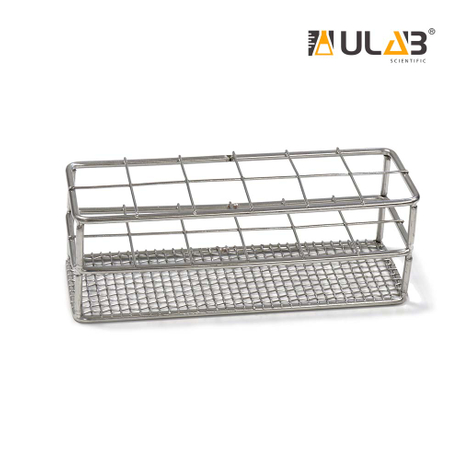 ULAB Stainless Steel Test Tube Rack, Wire Constructed, 12 Places, Suitable for Tubes of Dia.≤25mm, UTR1009