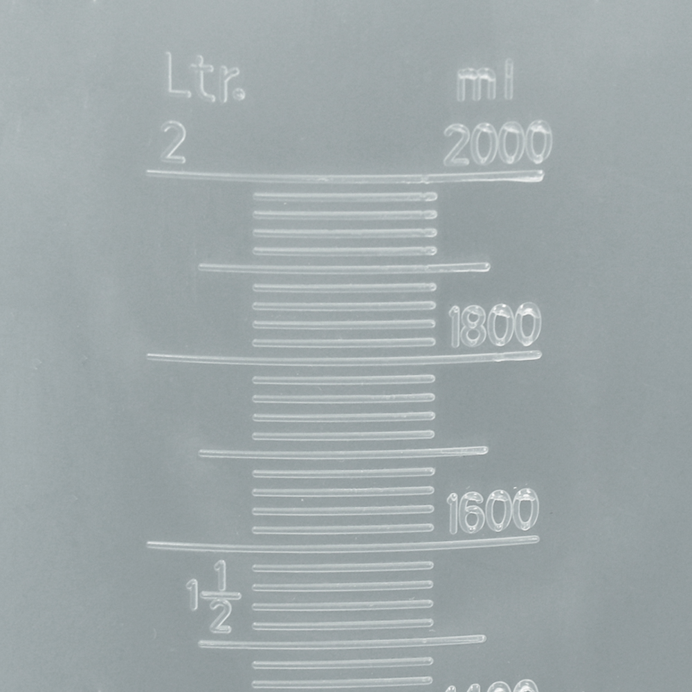 ULAB Scientific Half Handle Plastic Measuring Beaker Set, Stackable 5 Sizes 250ml 500ml 1000ml 2000ml 3000ml, with Spout and Molded Graduation, UBP1004