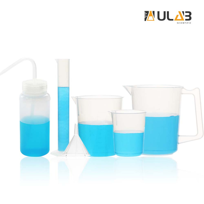 ULAB Scientific Experiment Kit, Plastic Beakers, Measuring Cylinder, Plastic Funnel and Wide-Mouth Wash Bottle, UBP1009