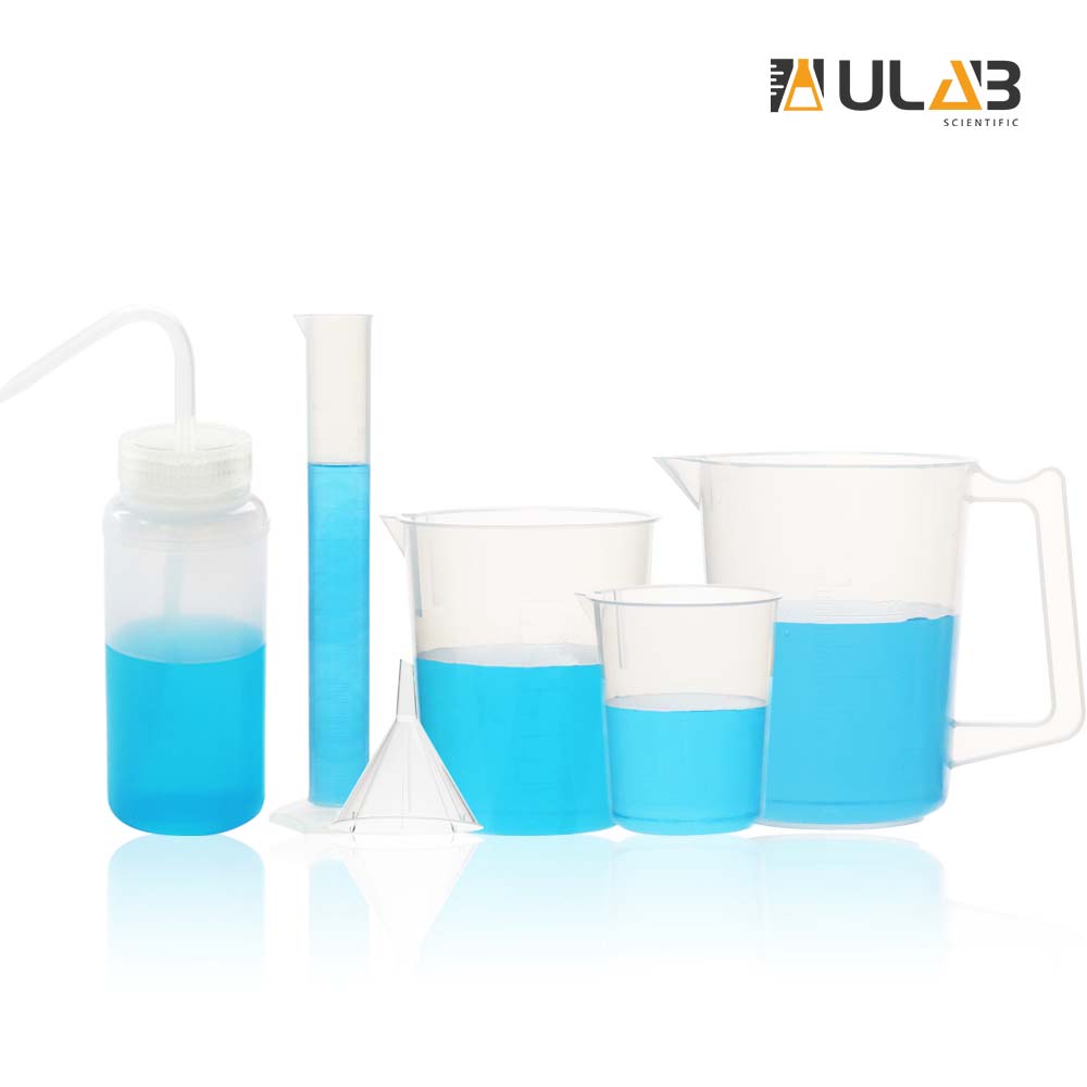 Ulab Scientific Experiment Kit Plastic Beakers Measuring Cylinder Plastic Funnel And Wide 9587