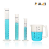 ULAB Handled Plastic Beaker and Measuring Cylinder Set, 1pc of 1000ml Handled beakers, 3 Size Graduated Plastic cylinders 50ml 100ml 250ml, Molded Graduation, UBP1008