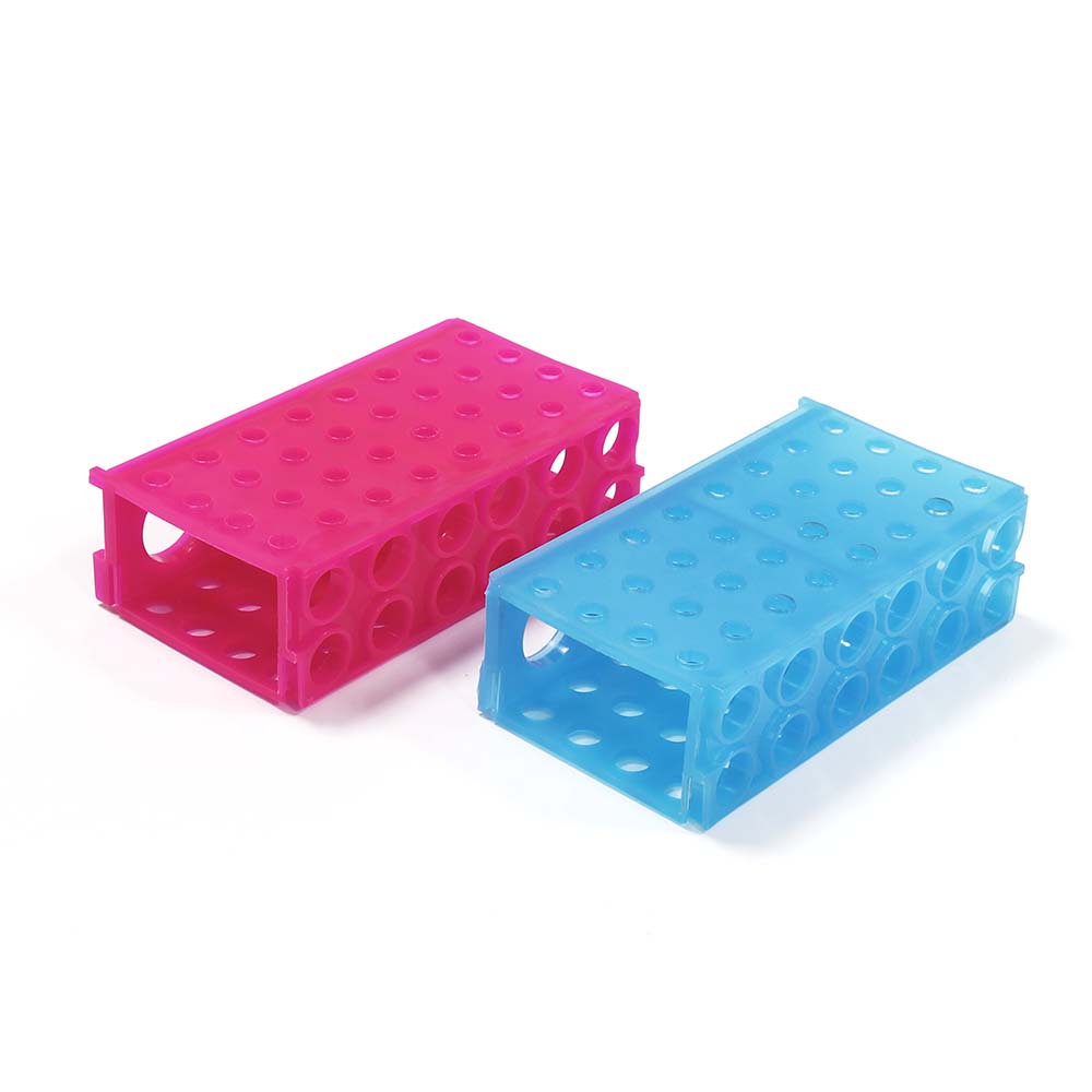 ULAB Plastic Multipurpose 3-Way Centrifuge Tube Rack Set, 2 Colors Red Blue, PP Material, Suitable for Tubes of Dia.≤30mm, UTR1017