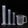 ULAB Handled Plastic Beaker and Measuring Cylinder Set, 1pc of 1000ml Handled beakers, 3 Size Graduated Plastic cylinders 50ml 100ml 250ml, Molded Graduation, UBP1008