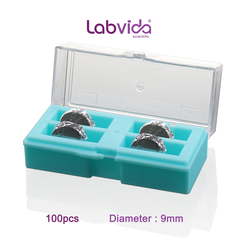 Labvida 100pcs of Pre-cleaned Microscope Cover Glass, Sterile Circular Coverslip for Cell Culture, Super White Glass, Dia.9 mm with 2.0# Thickness 0.19-0.22mm , LVR401