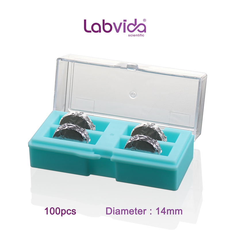 Labvida 100pcs of Pre-cleaned Microscope Cover Glass, Circular, Super White Glass, Dia.14 mm with 2.0# Thickness 0.19-0.22mm, LVR404