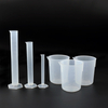 ULAB Scientific Stackable Graduated Plastic Beaker and Measuring Cylinder Set, Including 3pcs of 500ml beakers, 3pcs of Graduated Plastic cylinders 10ml 50ml 100ml, Molded Graduation, UBP1005
