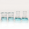 ULAB Scientific Tableware Laboratory Beaker Shot Glasses and Wide Neck Erlenmeyer Flask Set, 2pcs of 50ml Beakers with Spout, 2pcs of 50ml Conical Flask, 3.3 Borosilicate Glass, UBG1006