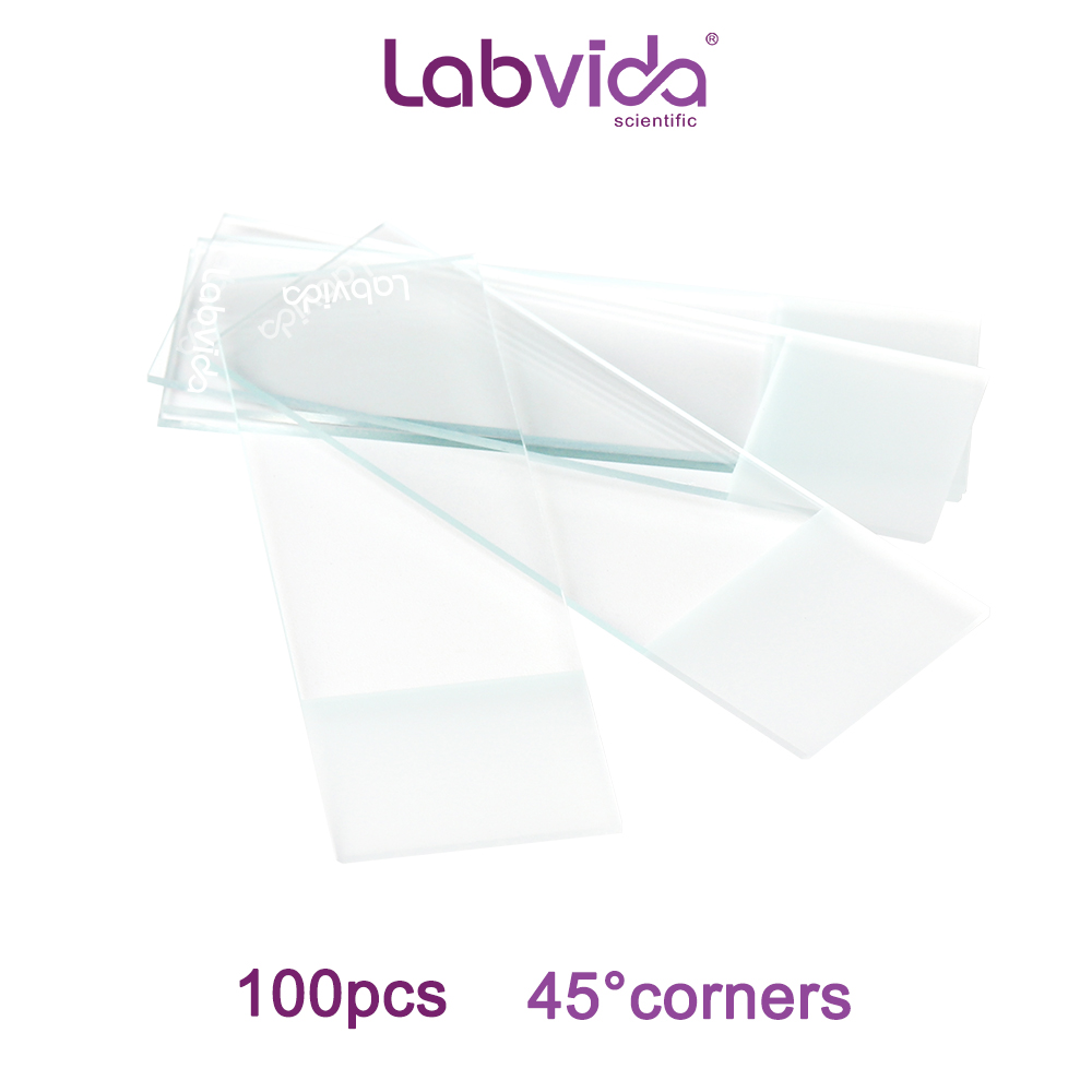 Labvida 100pcs of Pre-cleaned Frosted Microscope Slides, Dim
