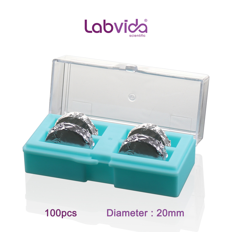Labvida 100pcs of Pre-cleaned Microscope Cover Glass, Circular, Super White Glass, Dia.20 mm with 2.0# Thickness 0.19-0.22mm, LVR407