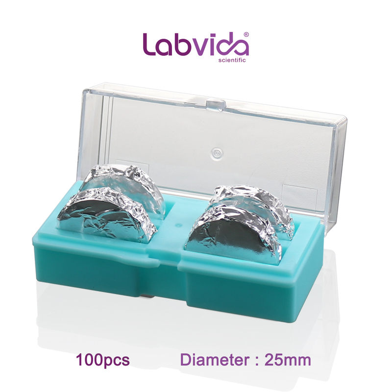 Labvida 100pcs of Pre-cleaned Microscope Cover Glass, Circular, Super White Glass, Dia.25 mm with 2.0# Thickness 0.19-0.22mm, LVR409