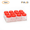ULAB Scientific Specimen Container and Rack Set, 12pcs of Red Cap Containers 80ml 3oz, PP Material, 1pc of Stainless Steel Container Rack, UTS1002