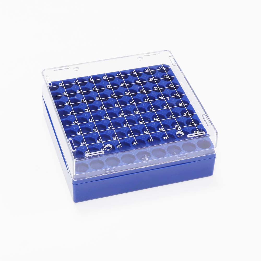 ULAB Scientific Cryo-Safe Freezing Box and Cryotube Workstation Rack Set, 81-Place Freezing Box, 50 Holes Cryotube Workstation Rack, UCP1002