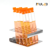 ULAB Scientific Test Tube with Tube Rack, Z Shape Stainless Steel Tube Rack, 10pcs of 16ml Cylindrical Glass Test Tubes with Flange stoppers, UTR1002