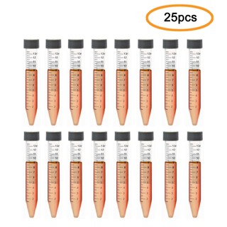 ULAB Autoclavable Polypropylene Centrifuge Tubes, Falcon Tubes, Vol.15ml 17x120mm, Blue Printed Graduated Marks from 1.5ml to 13ml, Assembled Leak-Proof Screw Cap, Gamma Sterile, Pack of 25, UCT1001