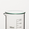 ULAB Scientific Glass Beaker 8.5 oz with Watch Glass Offered, Vol. 250ml, 3.3 Borosilicate Griffin Low Form with Printed Graduation, Pack of 3, UBG1007